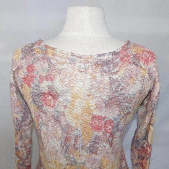 Free People Flower Bomb Womens XS Floral Wool Angora Hair blend Slouch Sweater - Picture 12 of 12